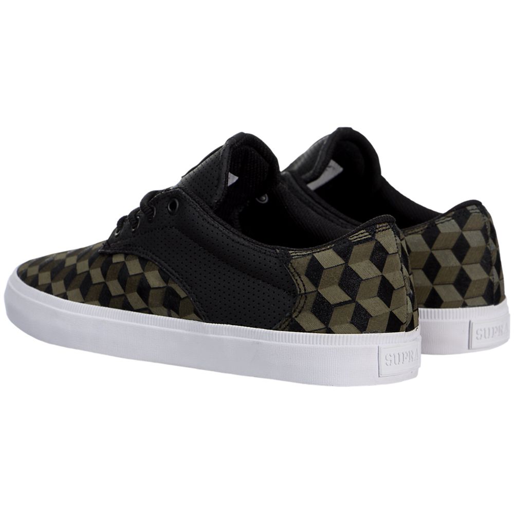 Baskets Basses Supra Pistol Vert Noir Olive Drab/Black-White Femme | JNU-50006251